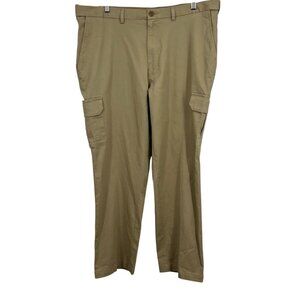 Haggar Mens Classic Fit Stretch Cargo Pants 40 X 30 Khaki Hidden Expandable New